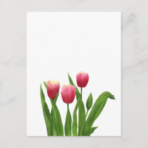 Cartes Pour Fêtes Annuelles Tulipes rouges dans le style Aquarelle