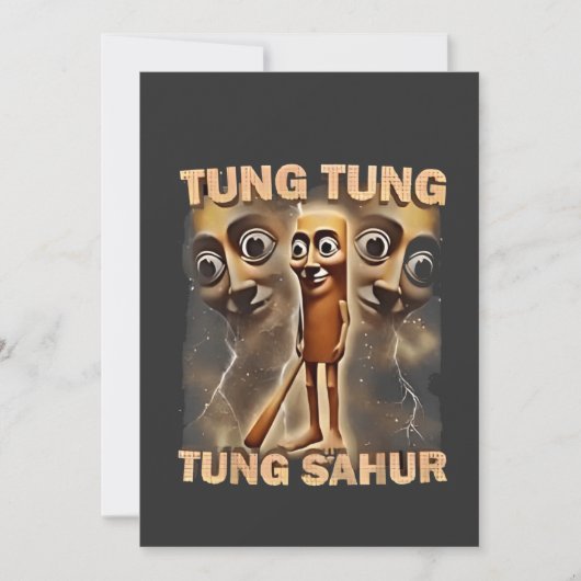 Cartes Pour Fêtes Annuelles Tung tung sahur Brainrot Meme (Devant)
