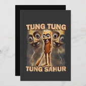 Cartes Pour Fêtes Annuelles Tung tung sahur Brainrot Meme (Devant / Derrière)