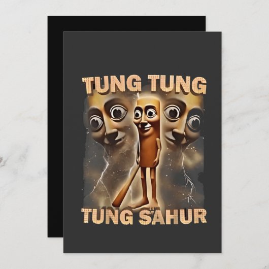 Cartes Pour Fêtes Annuelles Tung tung sahur Brainrot Meme (Devant / Derrière)