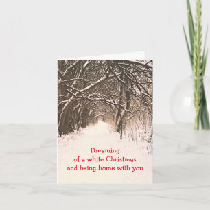 CARTES POUR FÊTES ANNUELLES TUNNEL D'ARBRES DANS LA NEIGE/RÊVE DE CHRISTMA BLA