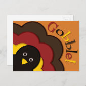 Cartes Pour Fêtes Annuelles Turc caché de Thanksgiving (Devant / Derrière)