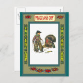 Cartes Pour Fêtes Annuelles Turkey rustling (Devant / Derrière)