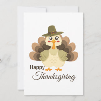 Cartes Pour Fêtes Annuelles Turkey Thanksgiving Simple Minimalistic Cartoon