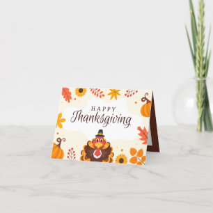 Cartes Pour Fêtes Annuelles turquie Bon thanksgiving mignonne ajouter un senti