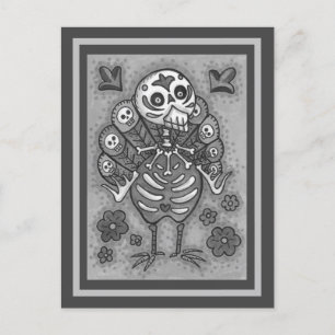 CARTES POUR FÊTES ANNUELLES TURQUIE BONES COLORÉS FOLK MERCI OISEAU OISEAU