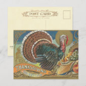 Cartes Pour Fêtes Annuelles Turquie Cornucopia Salutation de grâces (Devant / Derrière)