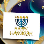 Cartes Pour Fêtes Annuelles Turquoise Blue Menorah Flames Happy Hanoukka Card<br><div class="desc">Des objets de vacances à thème conçus par Umua. Imprimé et expédié par Zazzle ou ses filiales.</div>