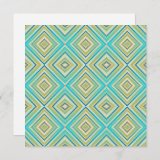Cartes Pour Fêtes Annuelles Turquoise Blues Alternative Diamond Motif (Devant / Derrière)