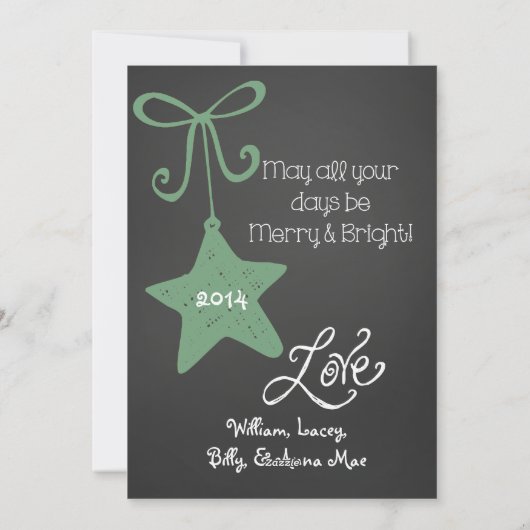 Cartes Pour Fêtes Annuelles Turquoise Green Scrolls Customisé Photo Holiday Ca (Dos)