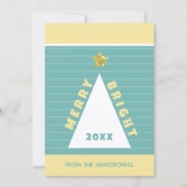 Cartes Pour Fêtes Annuelles Turquoise Minimalist Geometric Christmas Tree (Devant)