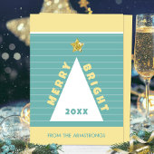 Cartes Pour Fêtes Annuelles Turquoise Minimalist Geometric Christmas Tree