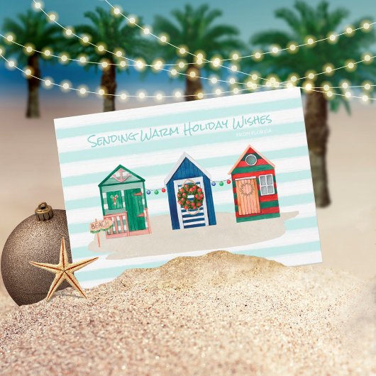 Cartes Pour Fêtes Annuelles Turquoise Plage Côtière Chaleureux Plages Chaleurs
