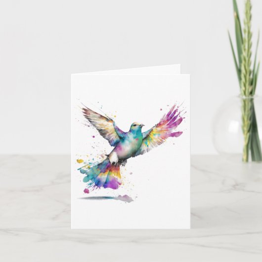 Cartes Pour Fêtes Annuelles Turtle Dove B Bird Portrait en Aquarelles & Stylo (Devant)