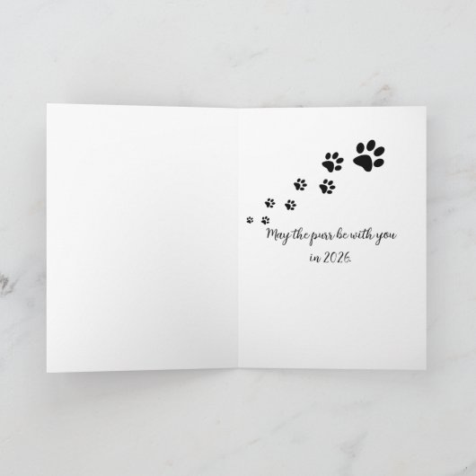 Cartes Pour Fêtes Annuelles Tuxedo Chat Nouvel An 2026 (Intérieur)