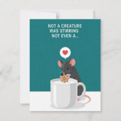 Cartes Pour Fêtes Annuelles Twas Night Funny Christmas Mouse Greeting  (Devant)