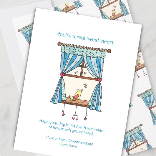 Cartes Pour Fêtes Annuelles Tweet Heart Bird Saint Valentin