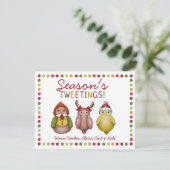 Cartes Pour Fêtes Annuelles Tweeting de saison - Whimsical Bird Holiday Card (Debout devant)