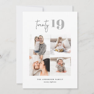 Cartes Pour Fêtes Annuelles TWENTY graphique gras multi photo nouvel an