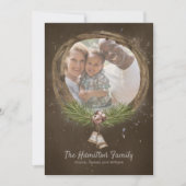 Cartes Pour Fêtes Annuelles Twig Rustique Et Cloches Serrure De Noël (Devant)