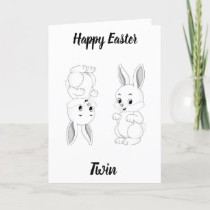 CARTES POUR FÊTES ANNUELLES ***TWIN*** POUR PÂQUES-UN PEU DE HUMOUR ET D'AMOUR