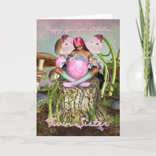 Cartes Pour Fêtes Annuelles Twin Sister - Springtime Fairy Easter Card - Fairy