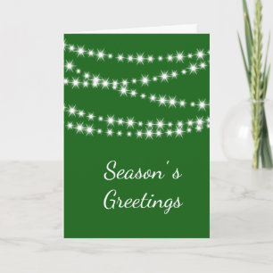 Cartes Pour Fêtes Annuelles Twinkle Lights Green Bonnes Fêtes Holiday