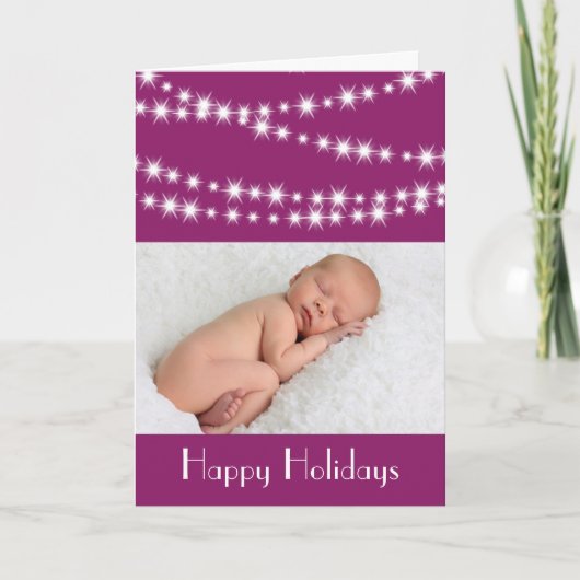 Cartes Pour Fêtes Annuelles Twinkle Lights Photo Holiday Card magenta (Devant)