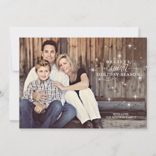 Cartes Pour Fêtes Annuelles Twinkle White Stars Holiday Photo Card
