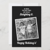 Cartes Pour Fêtes Annuelles Twins Sleighing It Holiday Card (Devant)