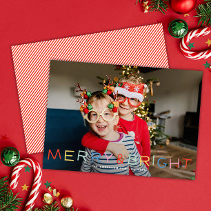 Cartes Pour Fêtes Annuelles Type de jeu moderne Noël Joyeux & Bright One Photo