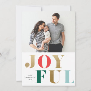 Cartes Pour Fêtes Annuelles Type Joyeux moderne Photo Noël