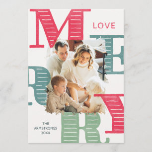 Cartes Pour Fêtes Annuelles Typographie aquarelle d'une photo moderne