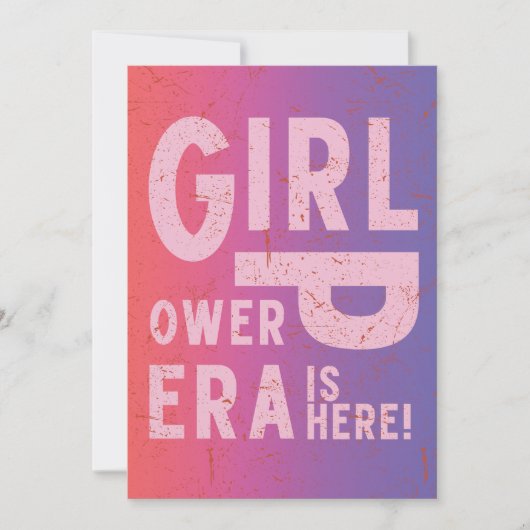 Cartes Pour Fêtes Annuelles Typographie Audacieuse Moderne Girl Power 8 mars (Devant)