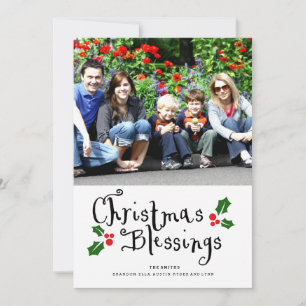 Cartes Pour Fêtes Annuelles Typographie Bénédiction de Noël Photocarte de vaca