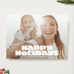 Cartes Pour Fêtes Annuelles Typographie blanche MODERNE Photo JEUX Noël
