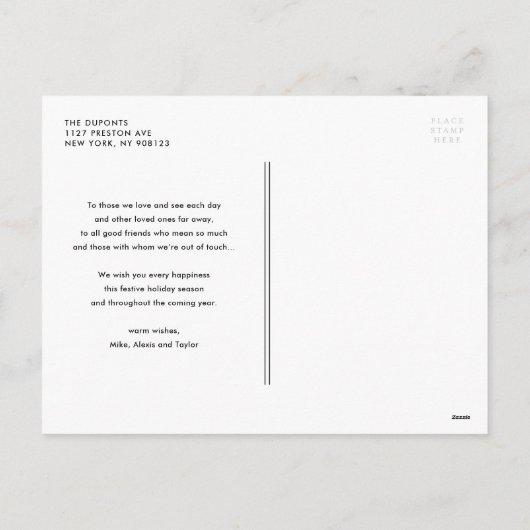 Cartes Pour Fêtes Annuelles Typographie bleue Snowflakes Photo Happy Hanoukka (Dos)