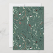 Cartes Pour Fêtes Annuelles Typographie botanique moderne de l'aquarelle verte (Dos)