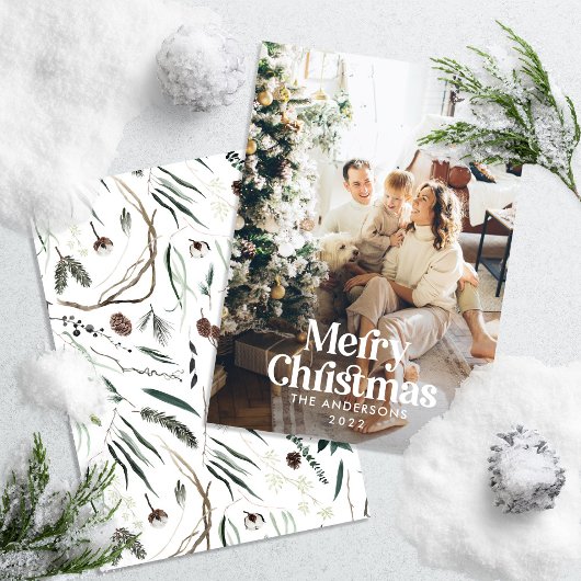 Cartes Pour Fêtes Annuelles Typographie botanique moderne et élégante