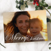 Cartes Pour Fêtes Annuelles Typographie classique élégante Photo Joyeux Noël