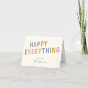 Cartes Pour Fêtes Annuelles Typographie colorée mignonne tout joyeux plié
