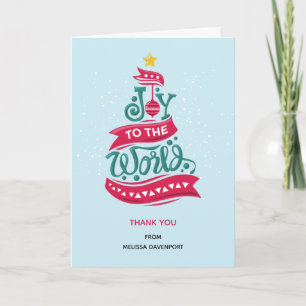 Cartes Pour Fêtes Annuelles Typographie de citation de Noël Joie au monde