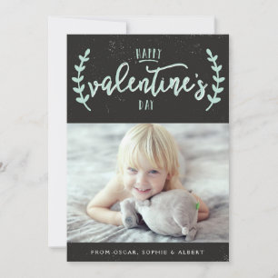 Cartes Pour Fêtes Annuelles Typographie de la menthe Rustic Chalkboard Saint-V
