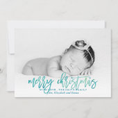 Cartes Pour Fêtes Annuelles Typographie de l'aquarelle verte (Devant)