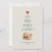 Cartes Pour Fêtes Annuelles Typographie de l'arbre de Noël rustique Rouge vert (Devant)