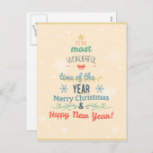 Cartes Pour Fêtes Annuelles Typographie de Noël stylé (Devant / Derrière)