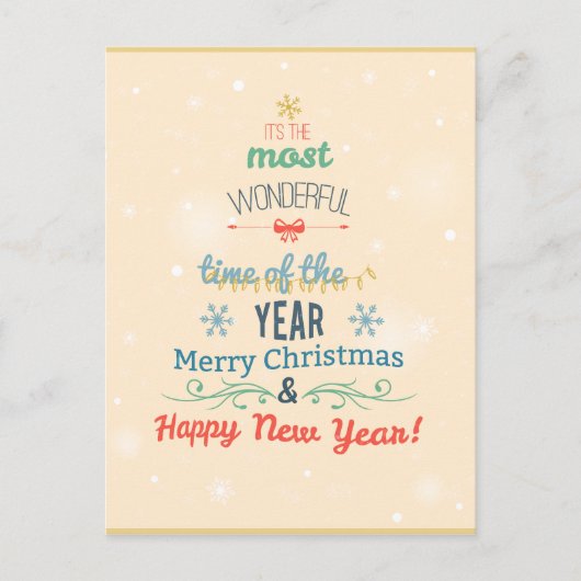 Cartes Pour Fêtes Annuelles Typographie de Noël stylé (Devant)