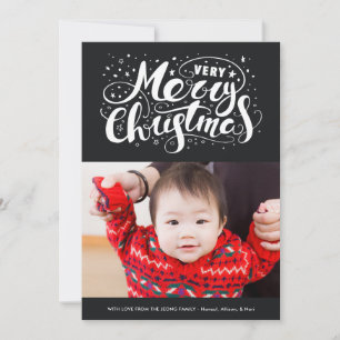 Cartes Pour Fêtes Annuelles Typographie de Noël très joyeuse moderne Noir