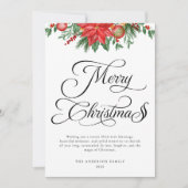Cartes Pour Fêtes Annuelles Typographie de script de verdure festive Joyeux No (Devant)