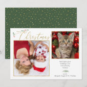 Cartes Pour Fêtes Annuelles Typographie de script simple et élégante 2 photos (Devant / Derrière)